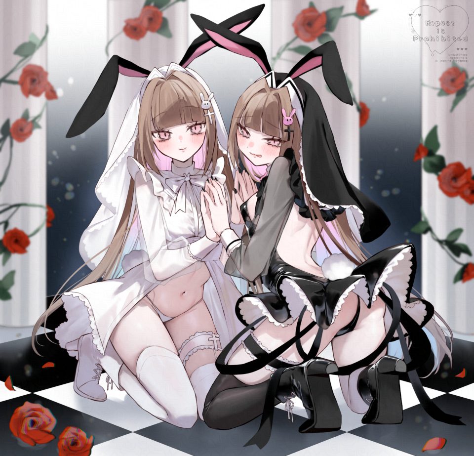 two bunny illustration