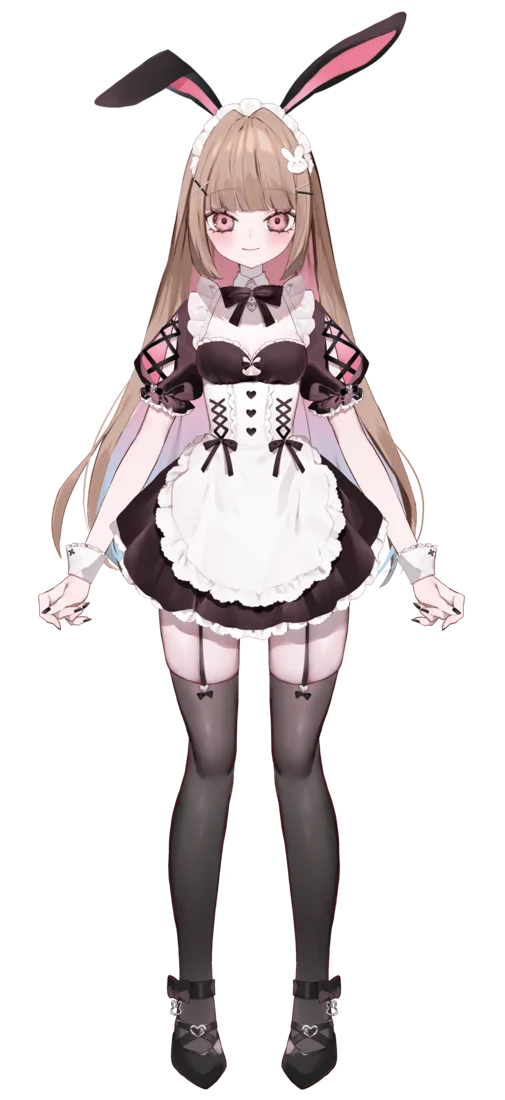 ぴえちゃん long hair maid outfit